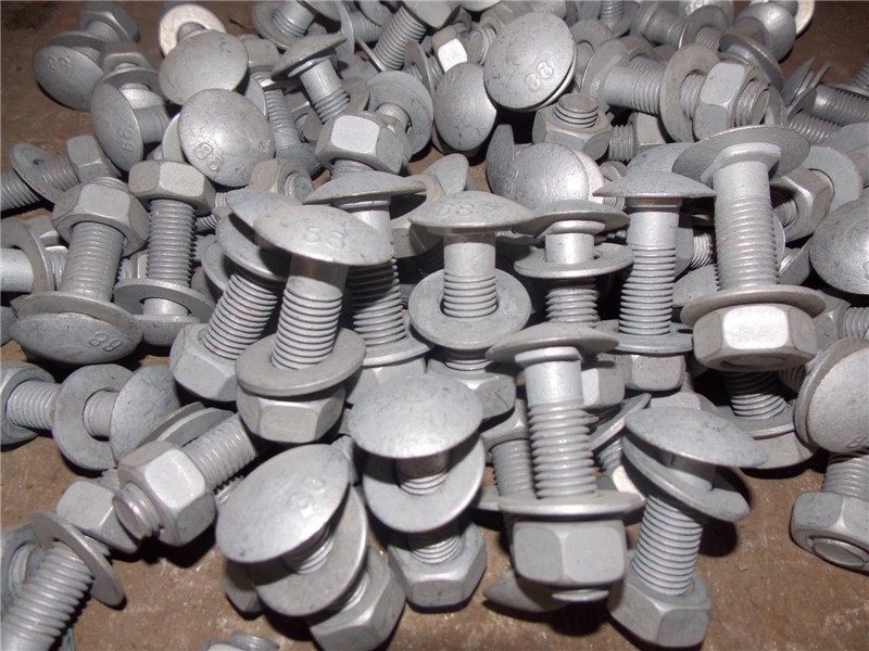 Galvanized PVC Coated Bolts and Nuts for Crash Barrier Guardrails